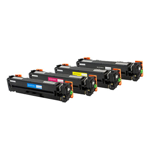Compatible HP 410A (CF410A CF411A CF412A CF413A) Toner Cartridge, Black, 2.3K Yield, Color, 2.3K Yield, 4 Cartridge Value Pack