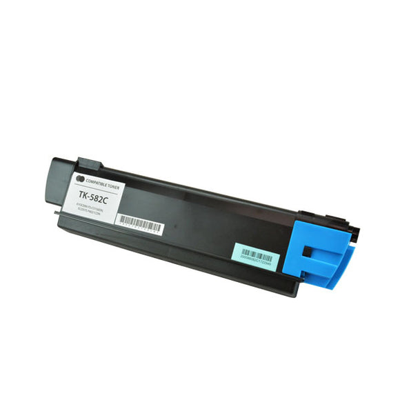 Compatible Kyocera Mita TK-582C (1T02KTCUS0) Toner Cartridge, Cyan, 2.8K Yield