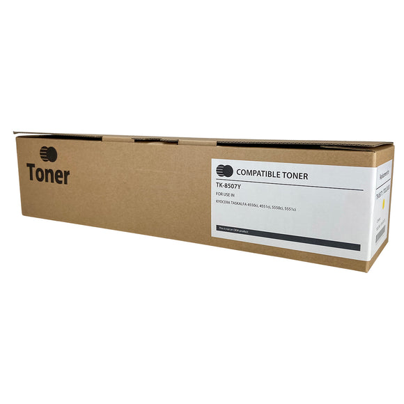 Compatible Kyocera Mita TK-8507Y (1T02LCAUS0) Toner Cartridge, Yellow, 20K Yield