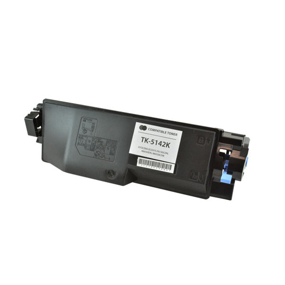 Compatible Kyocera Mita TK-5142K (1T02NR0US0) Toner Cartridge, Black, 7K Yield